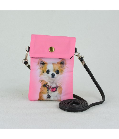 Petites pochettes téléphone - Chihuahua rose