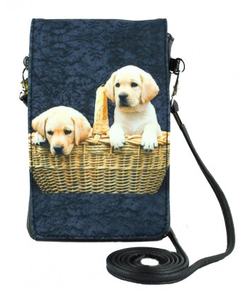 Pochettes téléphones XL - 2 bébés Labradors dans le panier