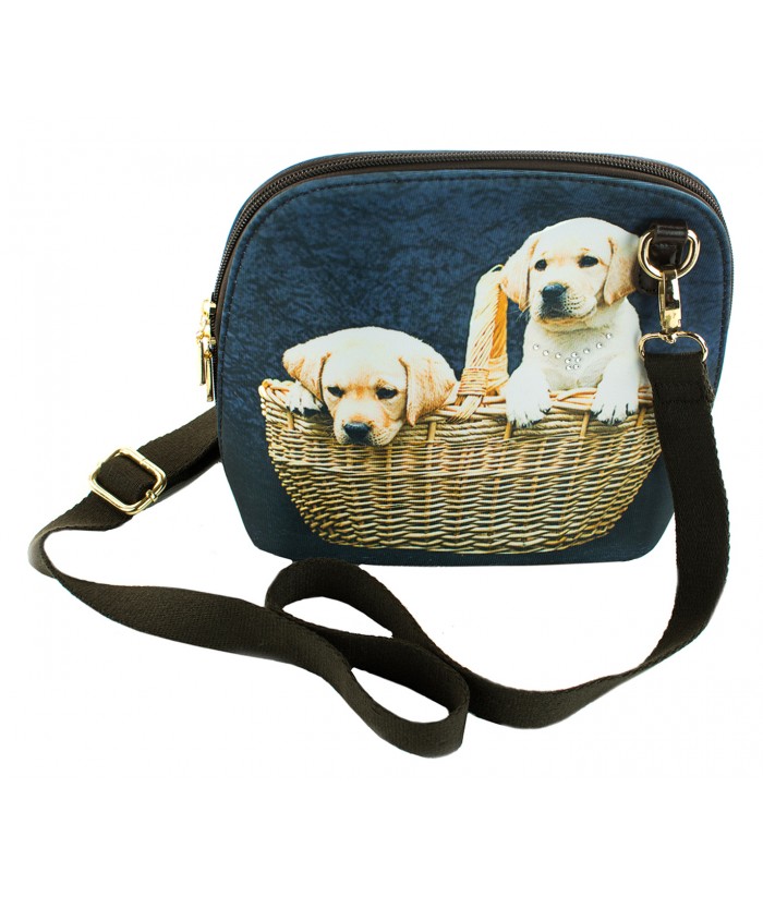 Le sac coque rigide - 2 bébés Labradors dans le panier