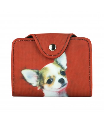 Porte-cartes - Chihuahua fond rouge