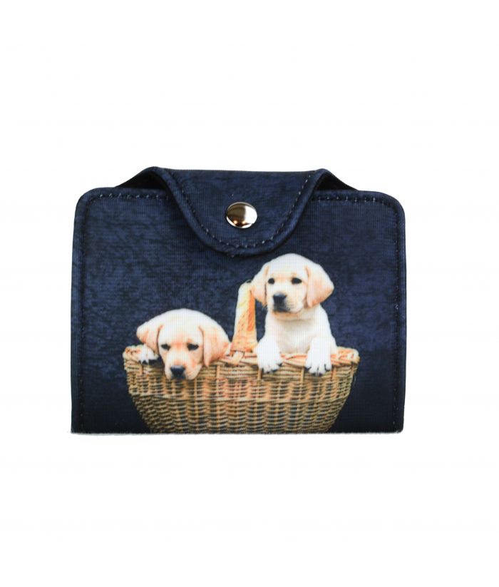 Porte-cartes - 2 bébés Labradors dans le panier